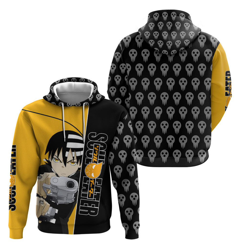 Death the Kid Soul Eater Hoodie Anime Art Mix With Skull Pattern Style Death the Kid Soul Eater Hoodie Anime Art Mix With Skull Pattern Style