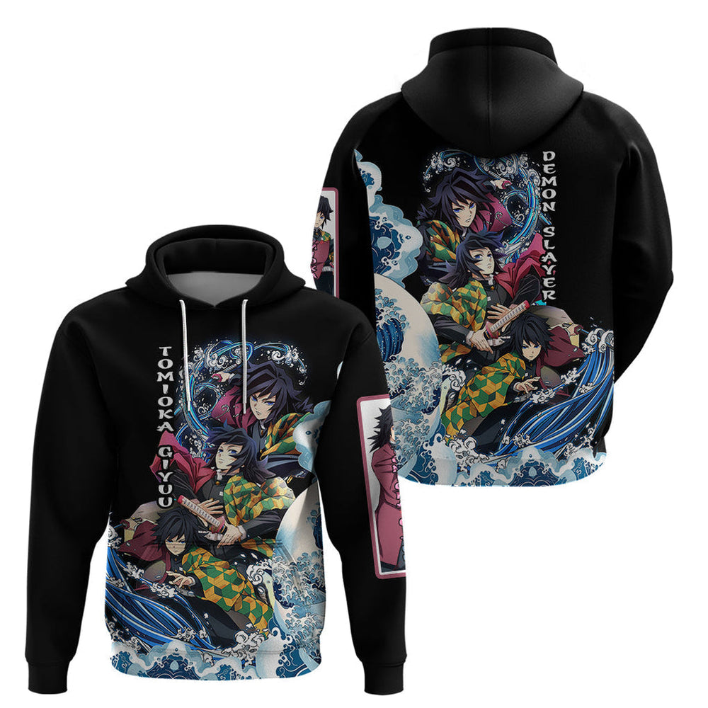 Demon Slayer Anime Hoodie Giyu Tomioka Water Hashira Demon Slayer Anime Hoodie Giyu Tomioka Water Hashira