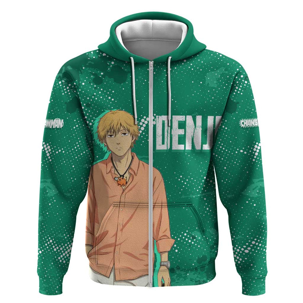 Denji Chainsaw Man Hoodie Urban Grunge Halftone Style Denji Chainsaw Man Hoodie Urban Grunge Halftone Style