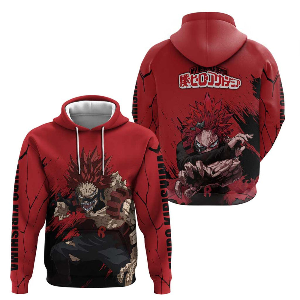 Eijiro Kirishima - My Hero Academia Hoodie Japan Anime Style Eijiro Kirishima - My Hero Academia Hoodie Japan Anime Style