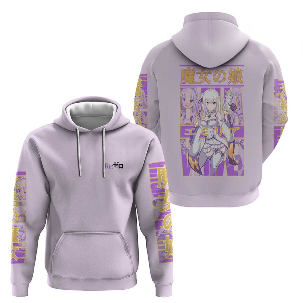 Emilia Re Zero Hoodie Anime Style Emilia Re Zero Hoodie Anime Style