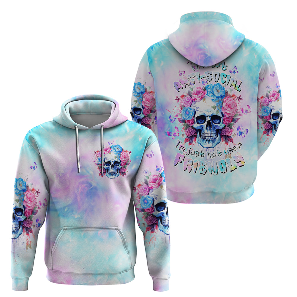 Flower Skull Hoodie I'm Not Anti-Social I'm Just Not User Friendly DT01 Flower Skull Hoodie I'm Not Anti-Social I'm Just Not User Friendly DT01