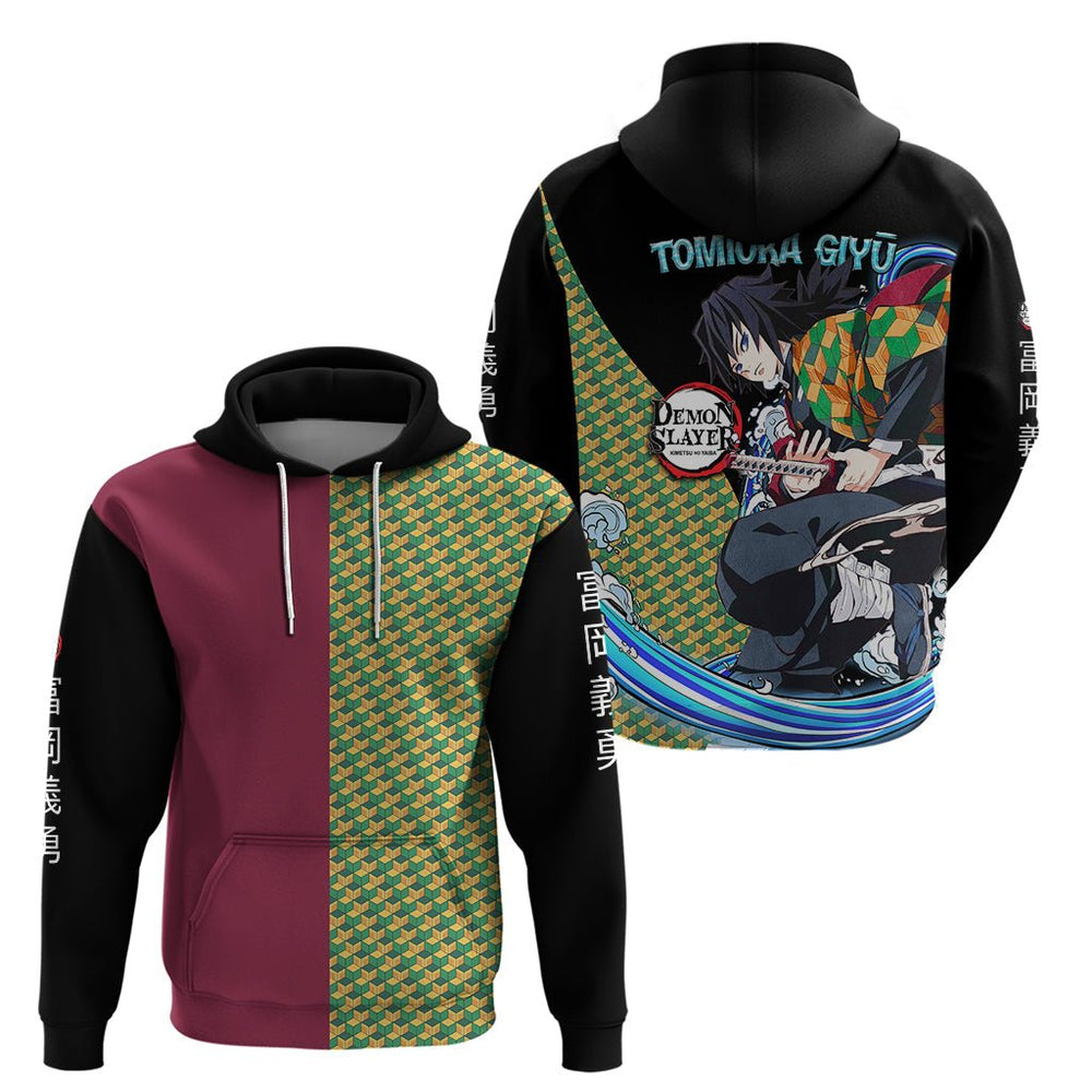 Anime Demon Slayers Giyuu Tomioka Hoodie Basic Streetwear Anime Demon Slayers Giyuu Tomioka Hoodie Basic Streetwear