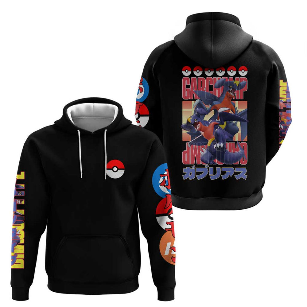 Garchomp Poke Hoodie Anime Style Garchomp Poke Hoodie Anime Style