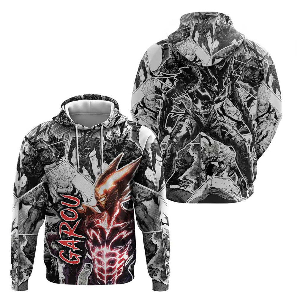 Garou - One Punch Man Hoodie Anime Mix Manga Style Garou - One Punch Man Hoodie Anime Mix Manga Style