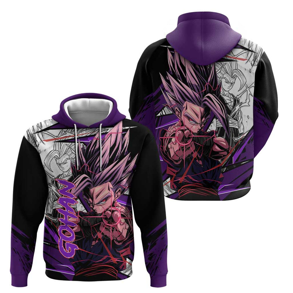 Gohan SSJ2 - Dragon Ball Hoodie Anime Mix Manga Style Gohan SSJ2 - Dragon Ball Hoodie Anime Mix Manga Style