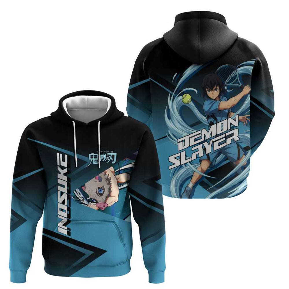 Inosuke Hashibira Beast Tennis Form Hoodie Sporty Anime Mashup Style Inosuke Hashibira Beast Tennis Form Hoodie Sporty Anime Mashup Style