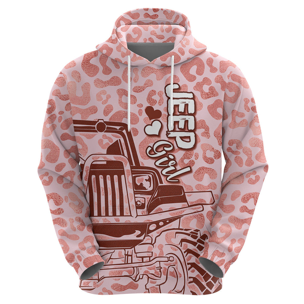 Jeep Girl Country Style Cow Skull Mix Leopard Prints Hoodie Jeep Girl Country Style Cow Skull Mix Leopard Prints Hoodie