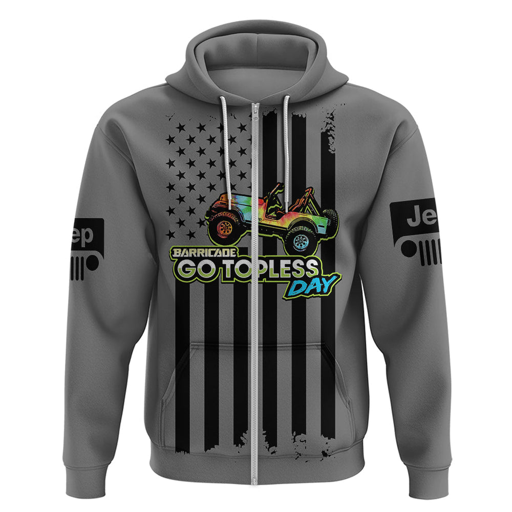 Jeep Go Topless Day 2023 Get Dirty Hoodie Grey Version Jeep Go Topless Day 2023 Get Dirty Hoodie Grey Version