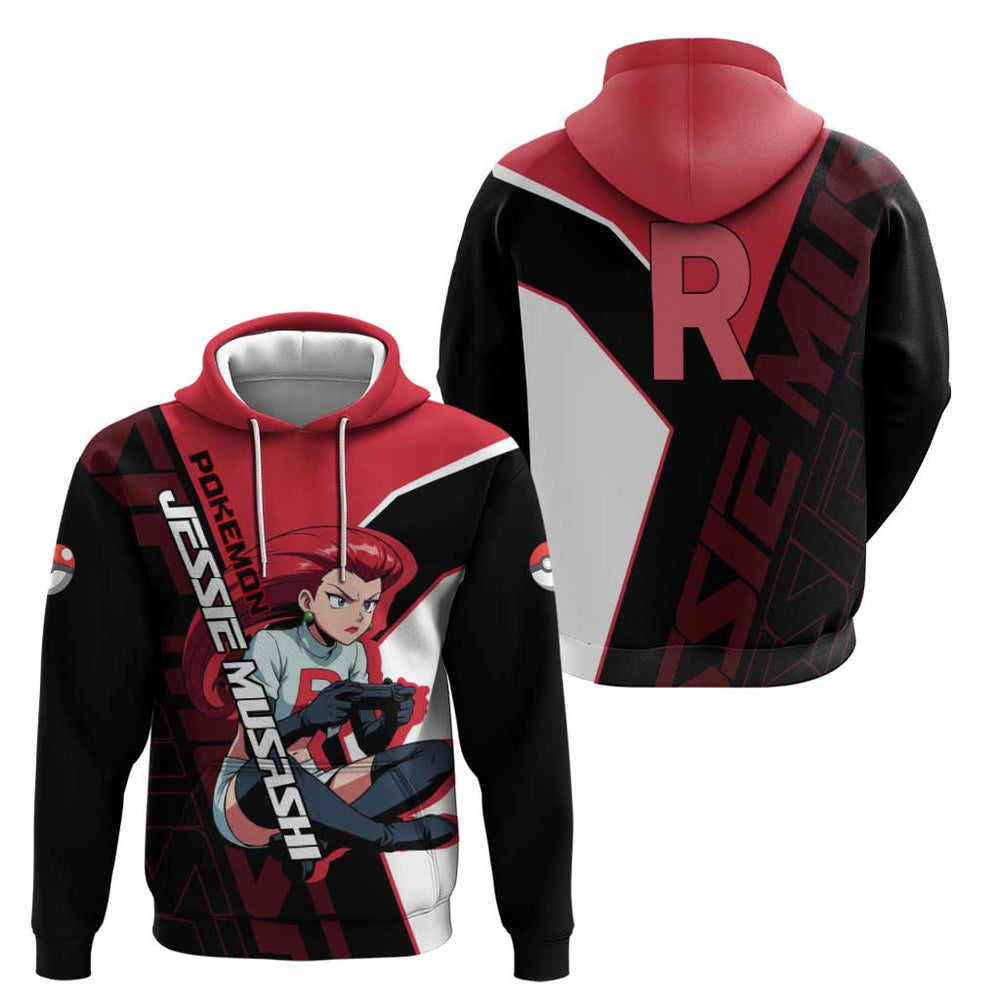 Jessie Musashi Pok Hoodie Bold Villain Anime Style Jessie Musashi Pok Hoodie Bold Villain Anime Style