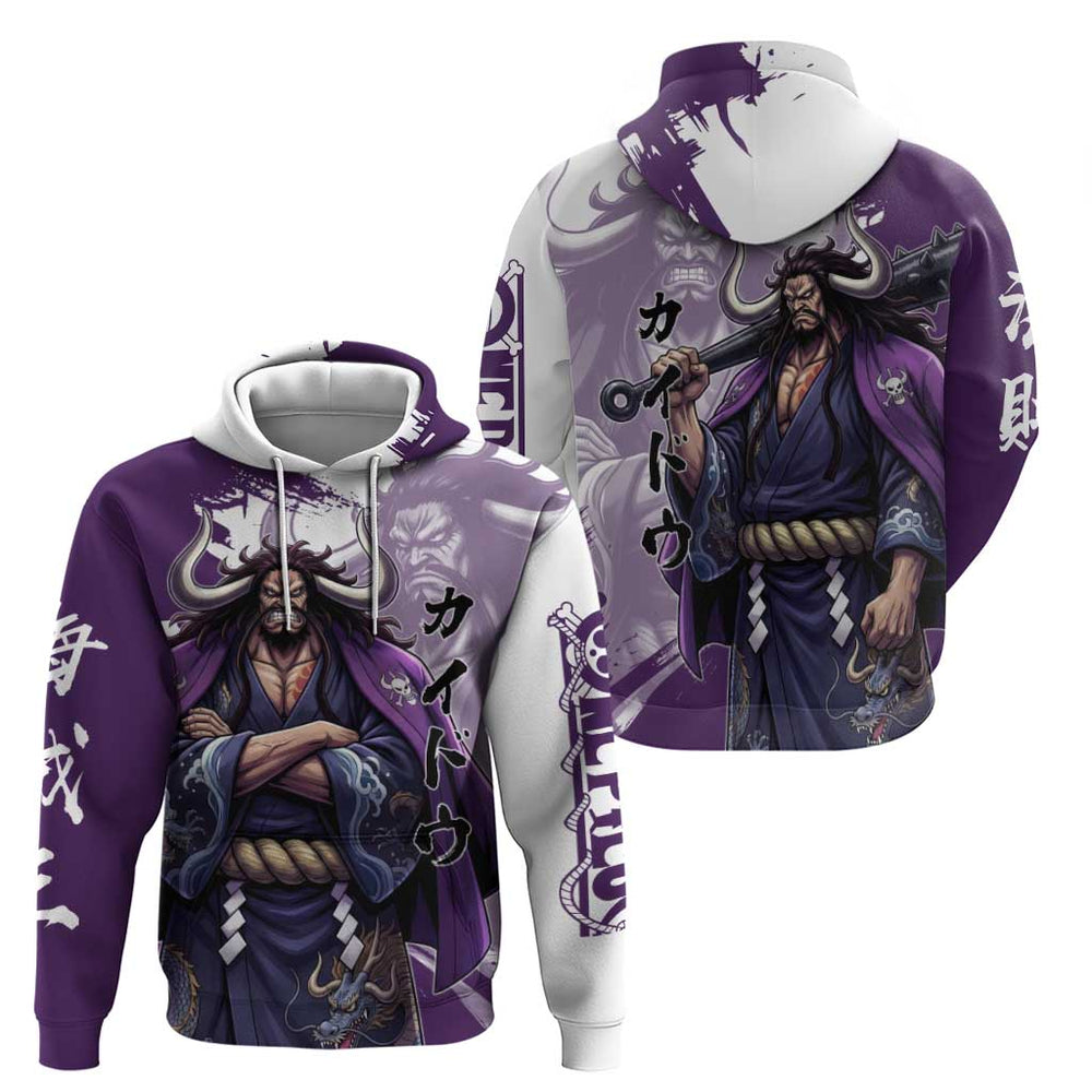 Kaido Anime Hoodie One Piece Oni Warlord Graphic Kaido Anime Hoodie One Piece Oni Warlord Graphic