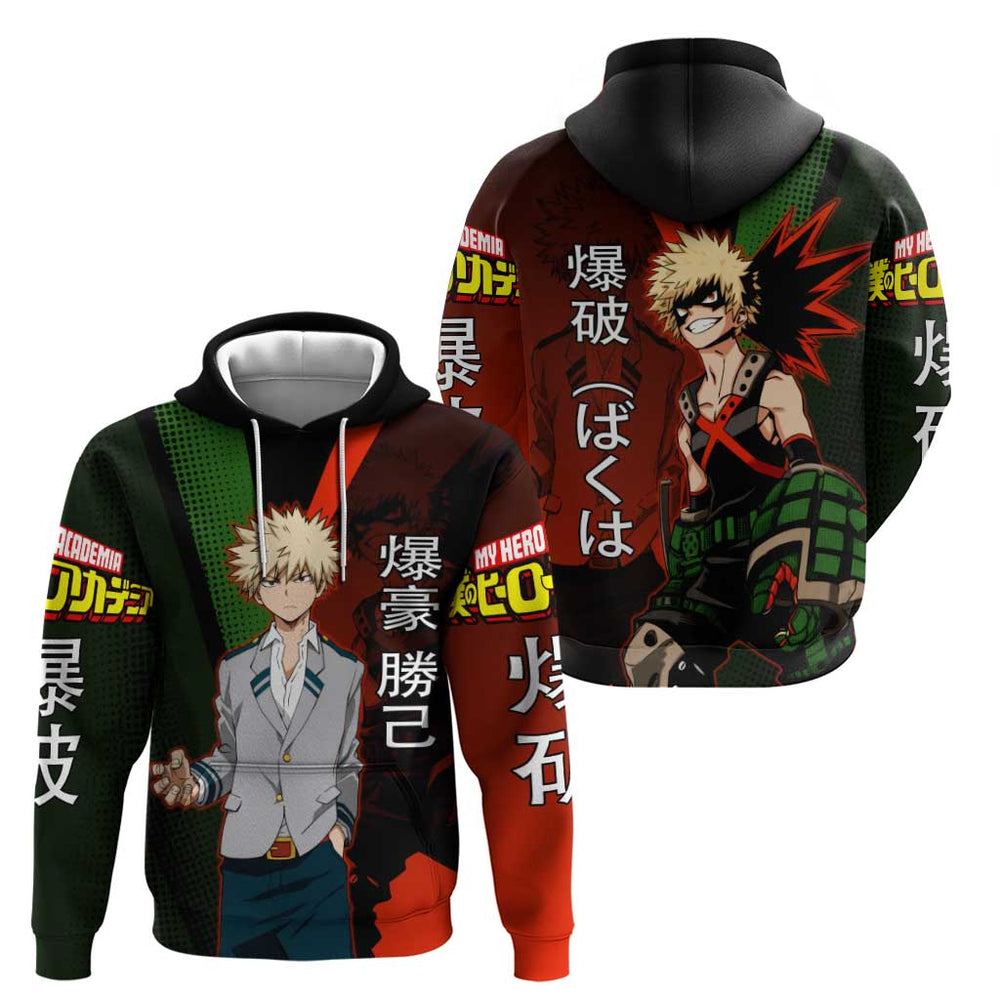 Katsuki Bakugo Dynamight Hoodie Japanese Comic Book Style Katsuki Bakugo Dynamight Hoodie Japanese Comic Book Style