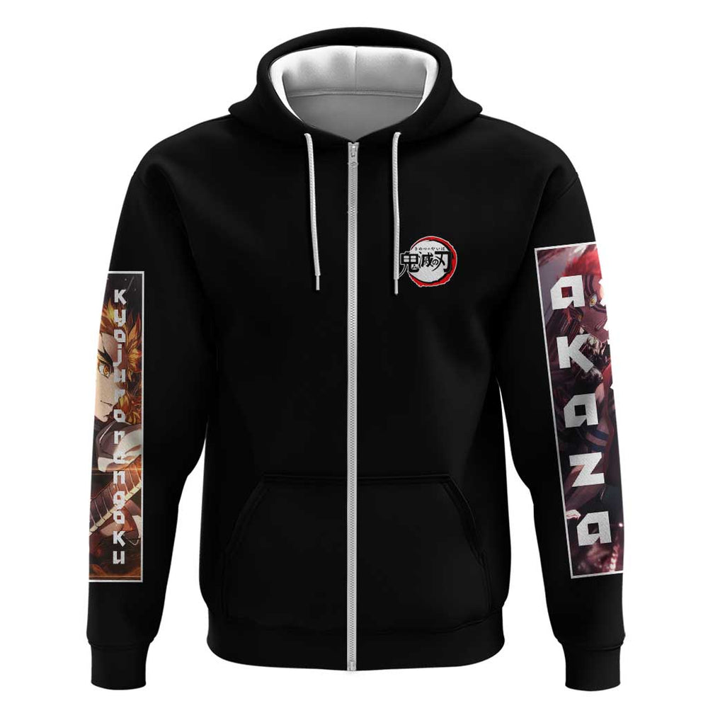 Kyojuro Rengoku vs Akaza Demon Slayer Hoodie Anime Style Kyojuro Rengoku vs Akaza Demon Slayer Hoodie Anime Style