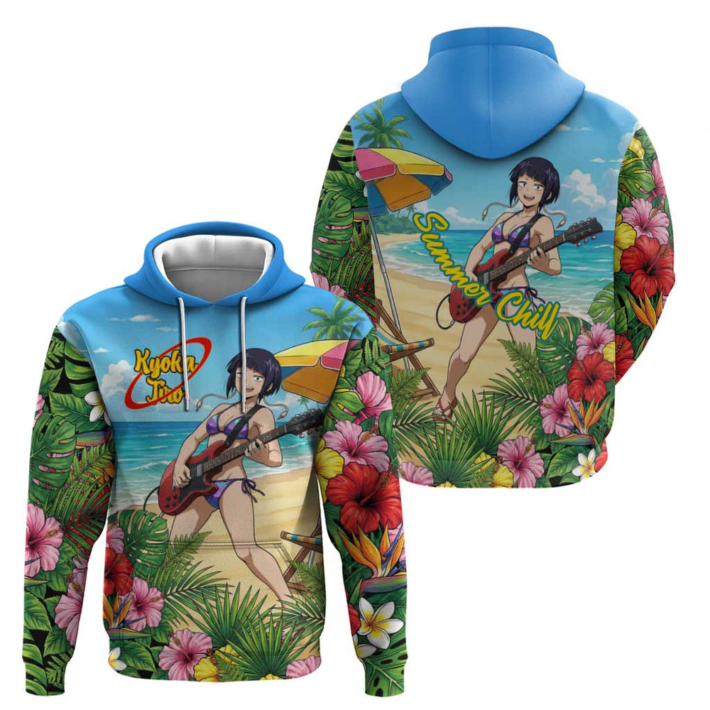Kyoka Jiro Summer Chill Hoodie Tropical Anime Rock Vibes Kyoka Jiro Summer Chill Hoodie Tropical Anime Rock Vibes
