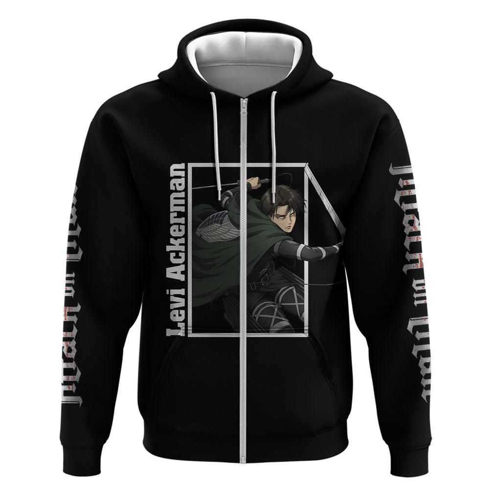 Levi Ackerman Hoodie Attack On Titan Anime Style Levi Ackerman Hoodie Attack On Titan Anime Style