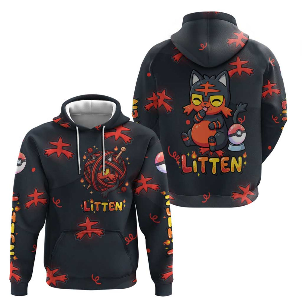 Litten Hoodie Playful Ember Cartoon Art Litten Hoodie Playful Ember Cartoon Art