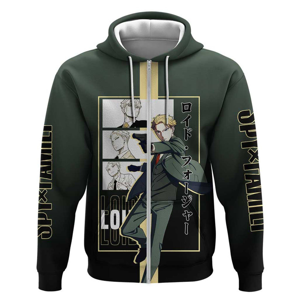 Loid Forger Spy x Family Hoodie with Cool Spy Pose and Sleek Design Loid Forger Spy x Family Hoodie with Cool Spy Pose and Sleek Design