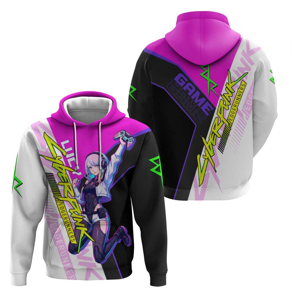 Lucy Cyberpunk Edgerunners Hoodie Neon Techwear Anime Style Lucy Cyberpunk Edgerunners Hoodie Neon Techwear Anime Style