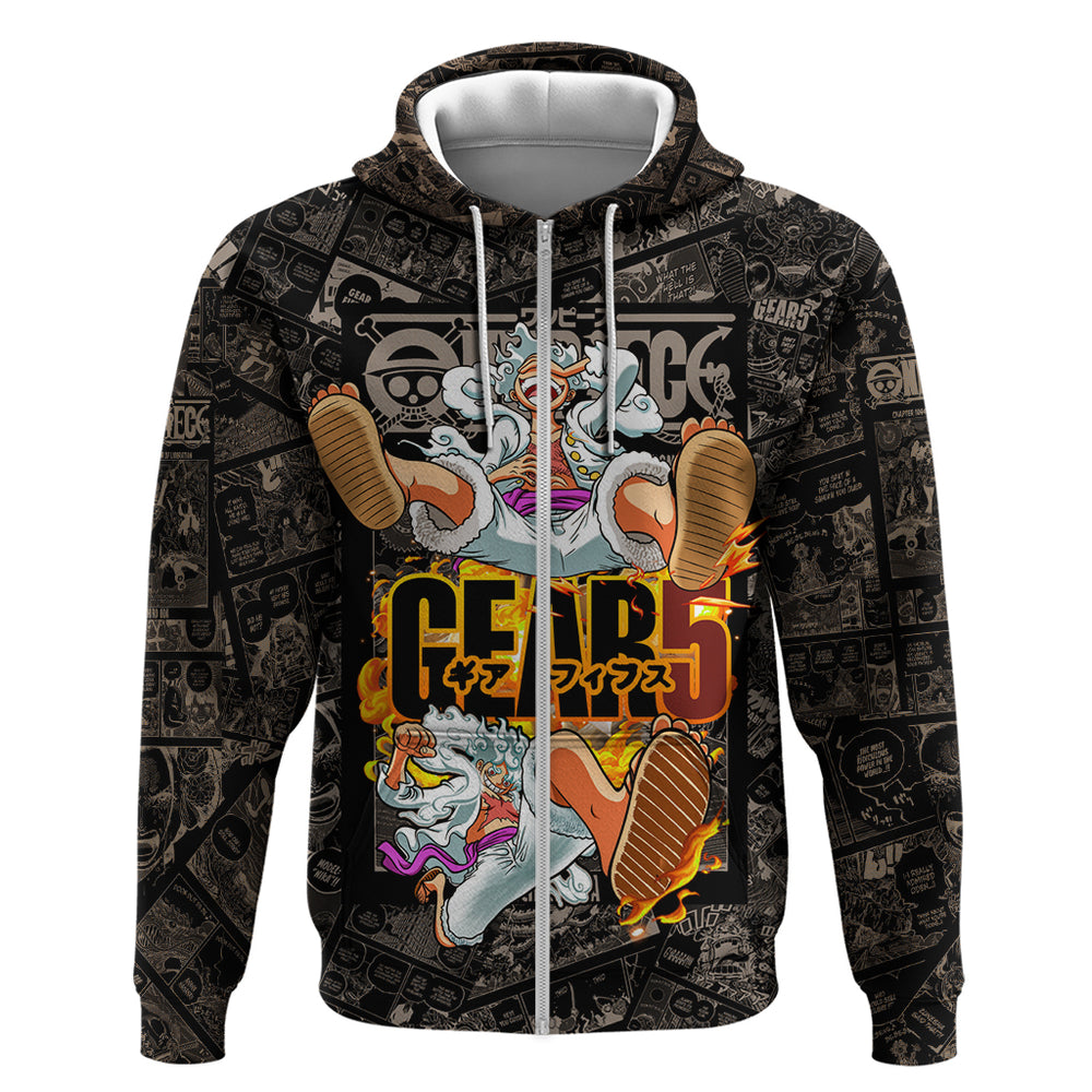 Luffy Gear 5 - One Piece Hoodie Anime Mix Manga Style Luffy Gear 5 - One Piece Hoodie Anime Mix Manga Style