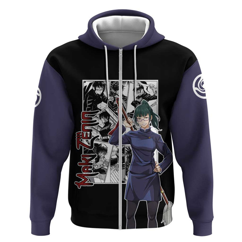 Maki Zenin - Jujusu Kaisen Hoodie Anime Mix Manga Style Maki Zenin - Jujusu Kaisen Hoodie Anime Mix Manga Style