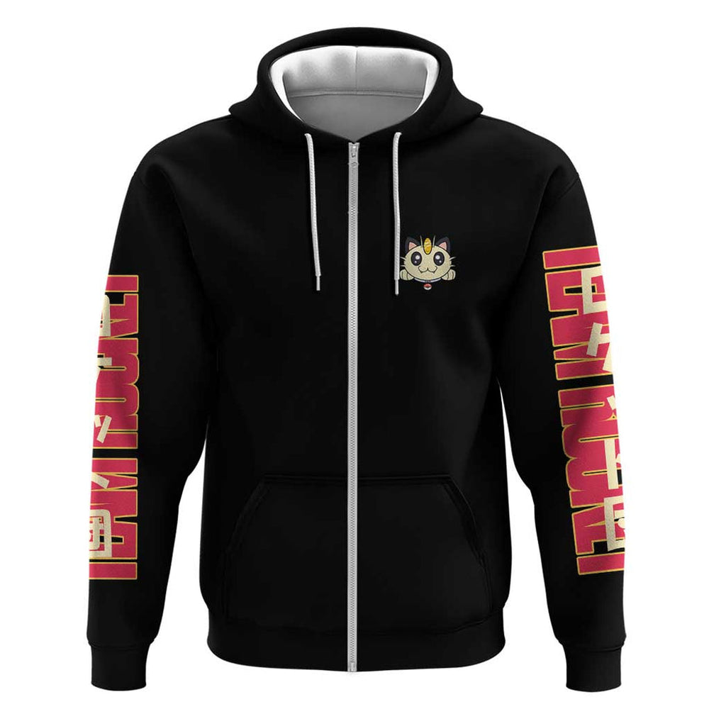 Meowth Poke Hoodie Anime Style Meowth Poke Hoodie Anime Style