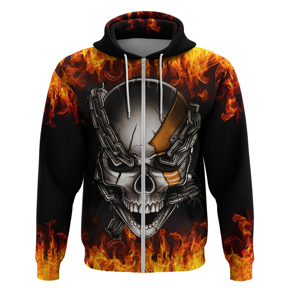 Metal Skull Hoodie Infernal Chains in Fiery Abyss DT01 Metal Skull Hoodie Infernal Chains in Fiery Abyss DT01
