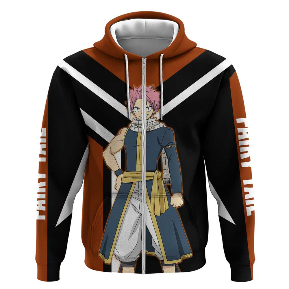Natsu Dragneel Fairy Tail Hoodie with Fire Magic Pose and Fiery Action Design Natsu Dragneel Fairy Tail Hoodie with Fire Magic Pose and Fiery Action Design