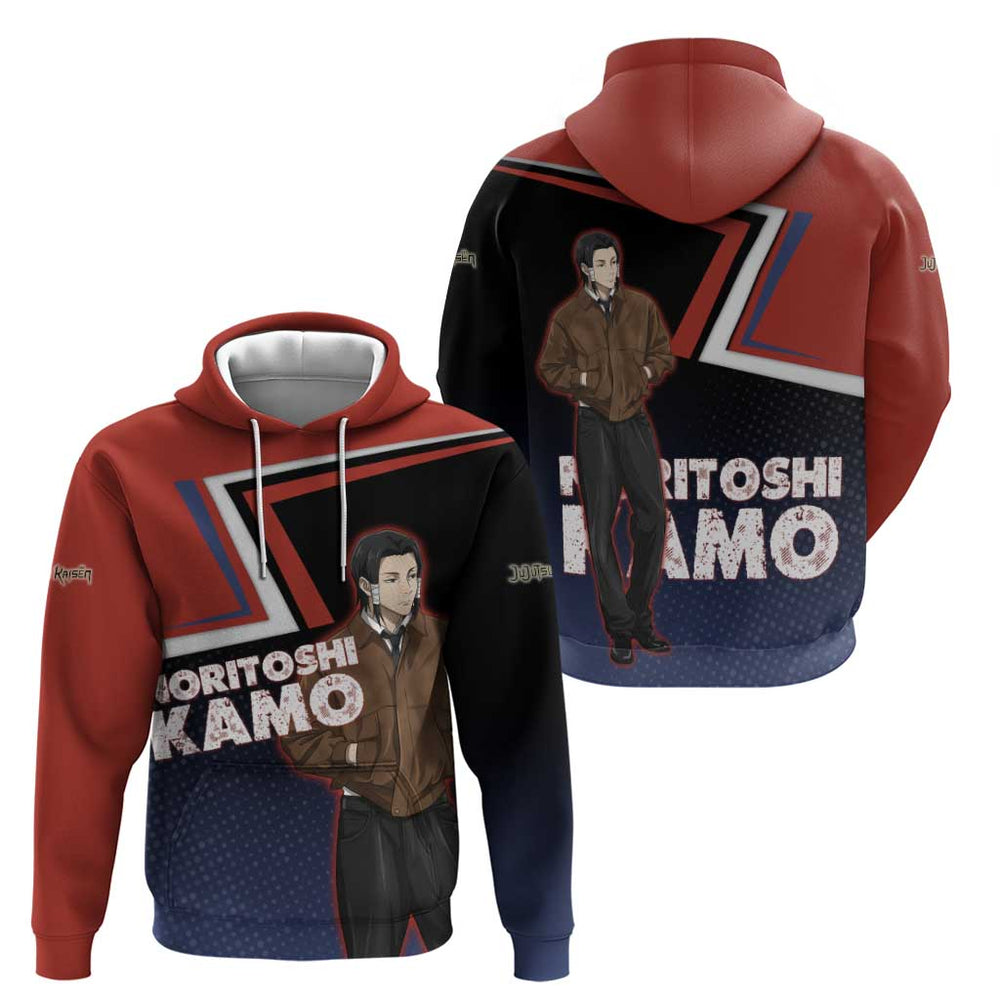 Noritoshi Kamo Hoodie Red and Navy Anime Style Noritoshi Kamo Hoodie Red and Navy Anime Style