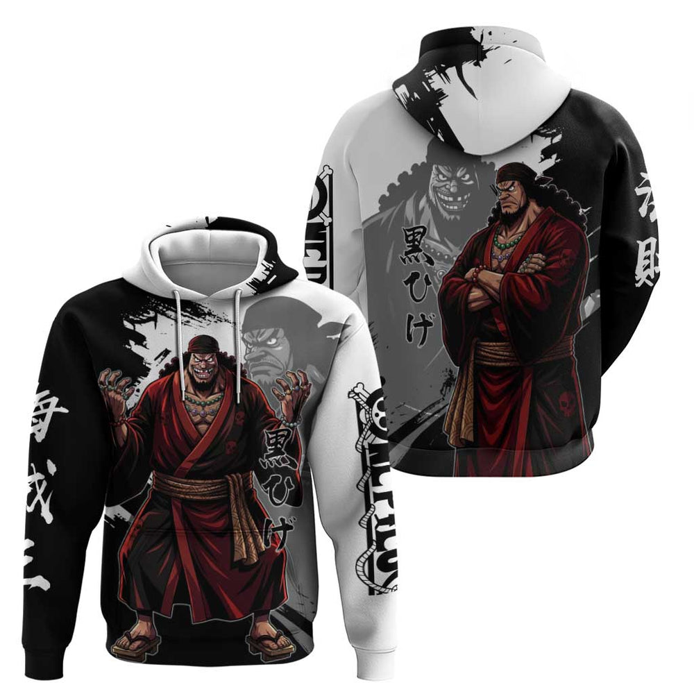 One Piece Blackbeard Hoodie Dark Emperor Ink Splash Graphic One Piece Blackbeard Hoodie Dark Emperor Ink Splash Graphic