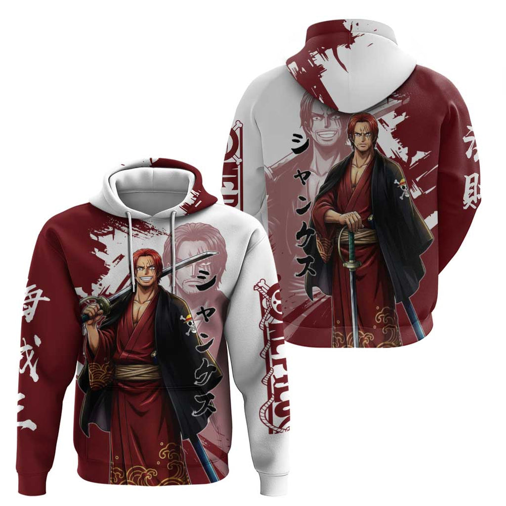 One Piece Shanks Red Hair Hoodie Japanese Anime Graphic One Piece Shanks Red Hair Hoodie Japanese Anime Graphic