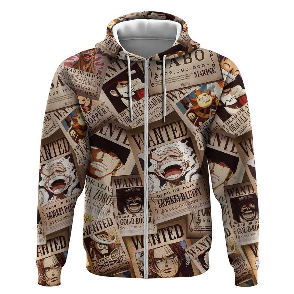 One Piece Wanted - One Piece Hoodie Anime Style One Piece Wanted - One Piece Hoodie Anime Style