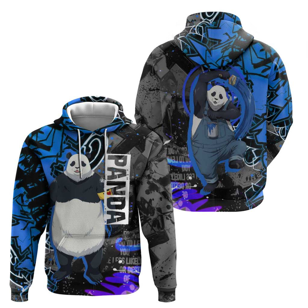 Panda Jujutsu Kaisen Hoodie Urban Graffiti Street Art Style Panda Jujutsu Kaisen Hoodie Urban Graffiti Street Art Style