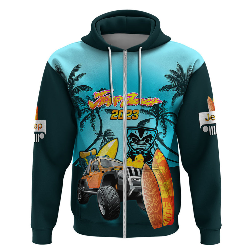 Personalised Blue Jeep Beach 2023 Hoodie Happy 20th Anniversary Personalised Blue Jeep Beach 2023 Hoodie Happy 20th Anniversary