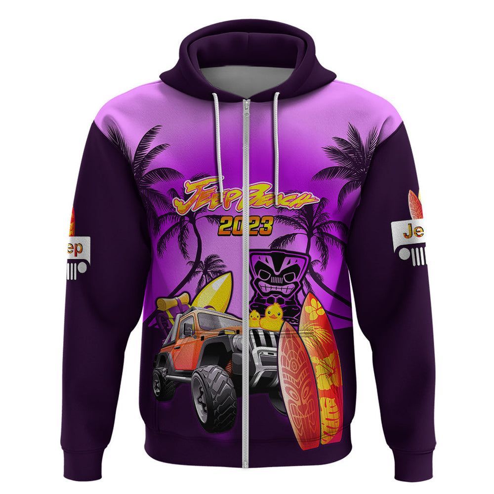 Personalised Purple Jeep Beach 2023 Hoodie Happy 20th Anniversary Personalised Purple Jeep Beach 2023 Hoodie Happy 20th Anniversary