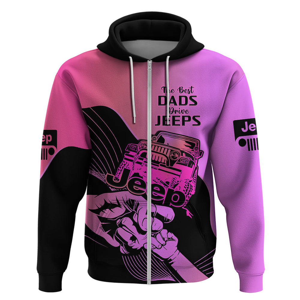 Pink Jeep Dad Hoodie Happy Fathers Day Best Dads Drive Jeeps Pink Jeep Dad Hoodie Happy Fathers Day Best Dads Drive Jeeps