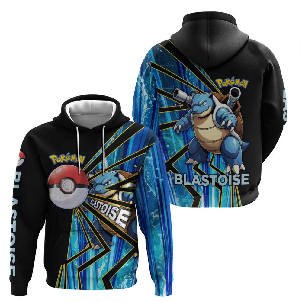 Blastoise Pok Hoodie Aqua Burst Comic Style Blastoise Pok Hoodie Aqua Burst Comic Style