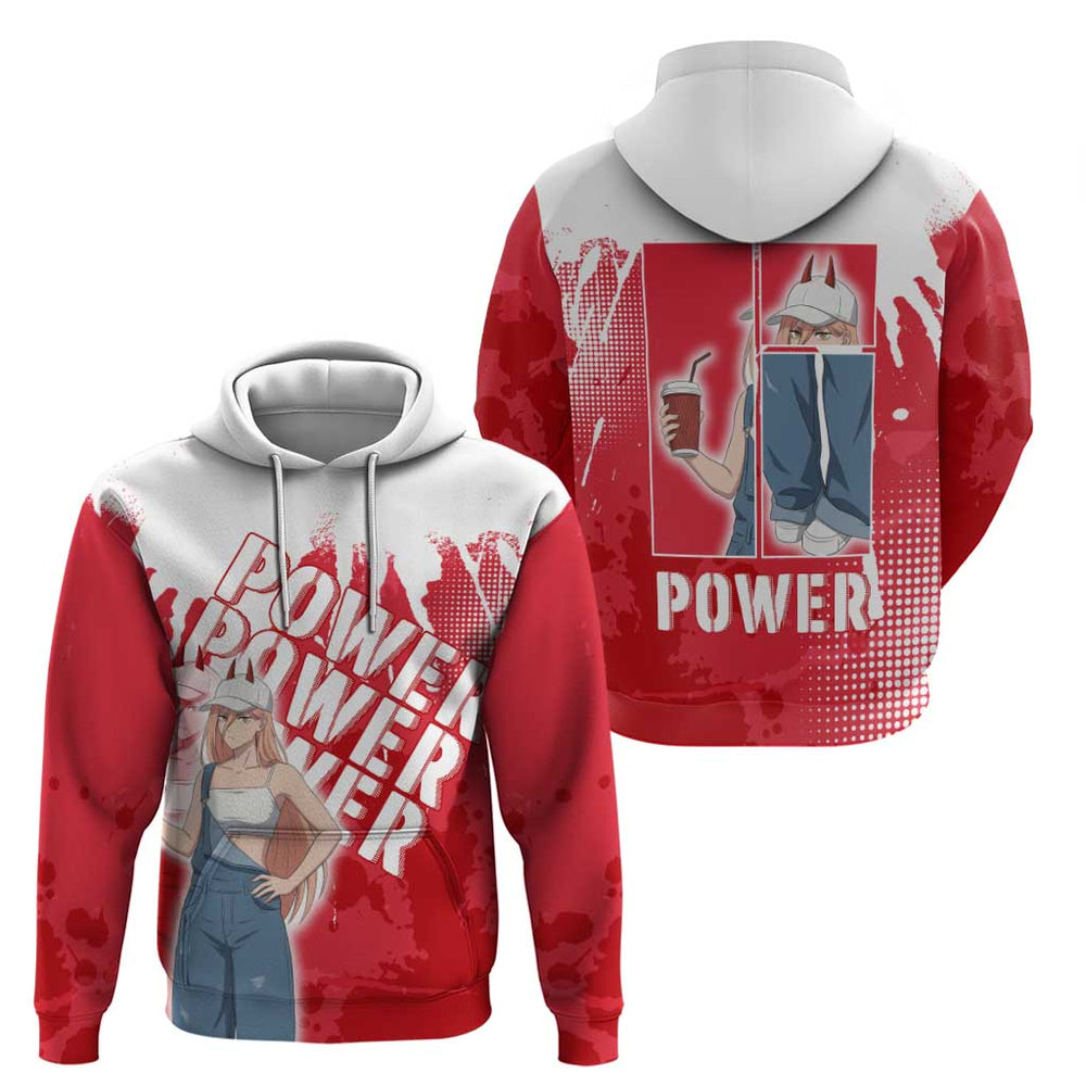 Power Chainsaw Man Hoodie Grunge Pop Manga Panel Style Power Chainsaw Man Hoodie Grunge Pop Manga Panel Style