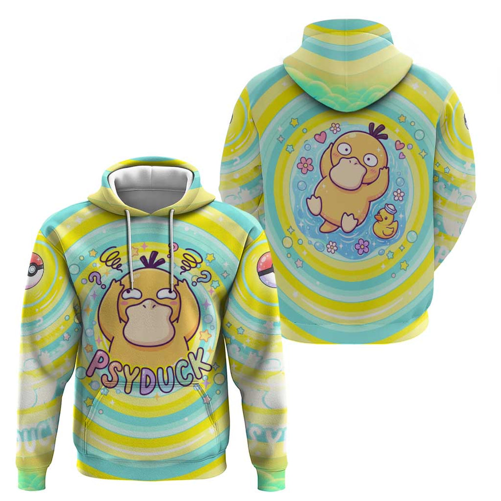 Psyduck Hoodie Vibrant Kawaii Splash Art Psyduck Hoodie Vibrant Kawaii Splash Art