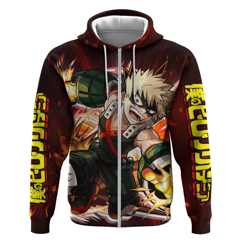 Blazing Bakugo My Hero Academia Hoodie Anime Style Blazing Bakugo My Hero Academia Hoodie Anime Style