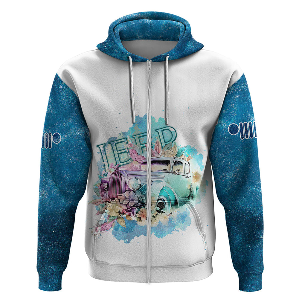 Blue Jeep Galaxy Hoodie Not All Those Who Wander Are Lost Blue Jeep Galaxy Hoodie Not All Those Who Wander Are Lost