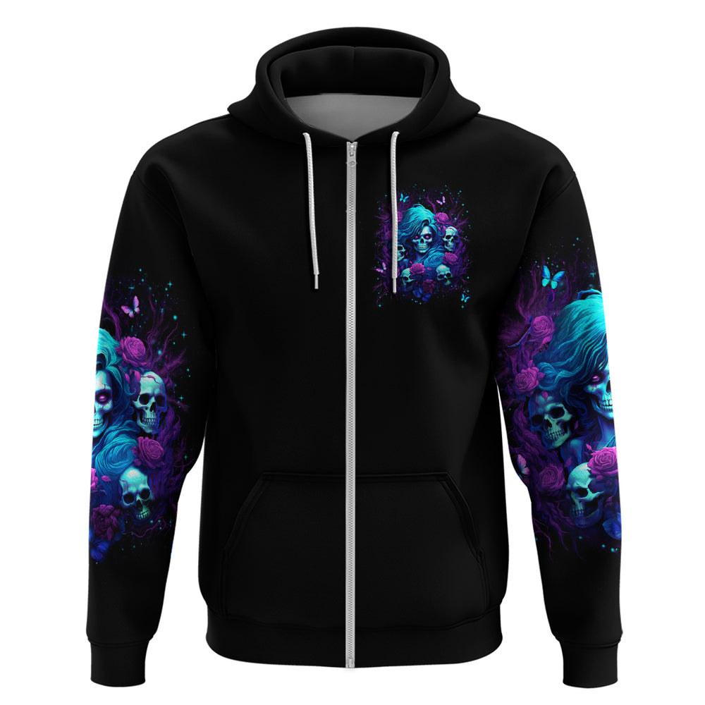 Rose Skull Hoodie I'm Never Alone My Demon Are With Me 24 7 DT01 Rose Skull Hoodie I'm Never Alone My Demon Are With Me 24 7 DT01