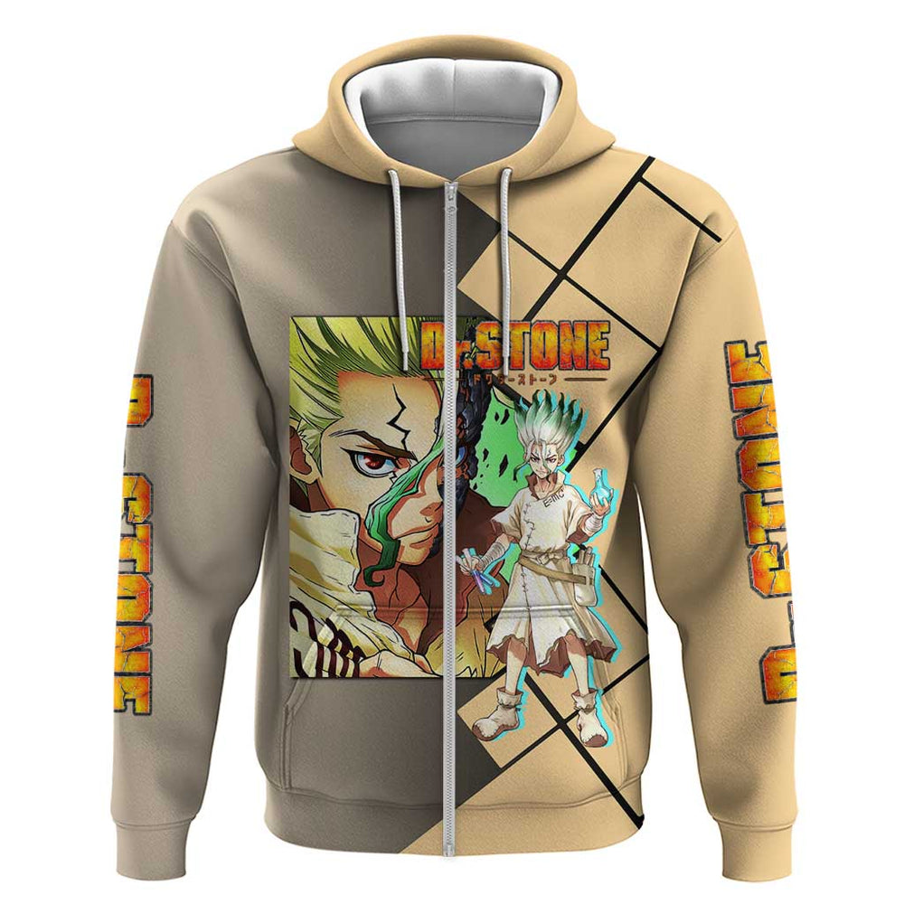 Senku Ishigami Dr. Stone Hoodie with Science Experiment Pose and Innovative Genius Design Senku Ishigami Dr. Stone Hoodie with Science Experiment Pose and Innovative Genius Design
