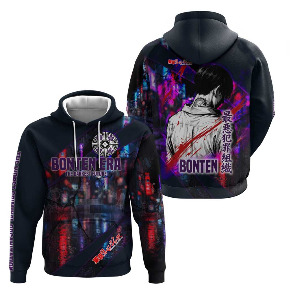 Bonten Era The Darkest Future Hoodie Cyberpunk Noir Gang Art Style Bonten Era The Darkest Future Hoodie Cyberpunk Noir Gang Art Style