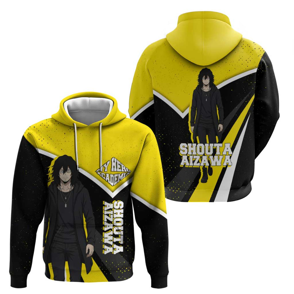 Shouta Aizawa My Hero Academia Hoodie Anime Grunge Splatter Graphic Style Shouta Aizawa My Hero Academia Hoodie Anime Grunge Splatter Graphic Style