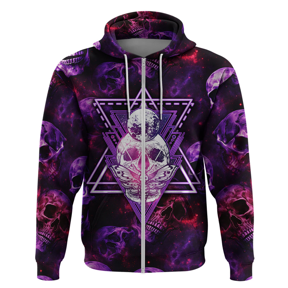 Skull and Moth Hoodie Fantasy Cosmic Abstract - Grunge Purple Art Skull and Moth Hoodie Fantasy Cosmic Abstract - Grunge Purple Art
