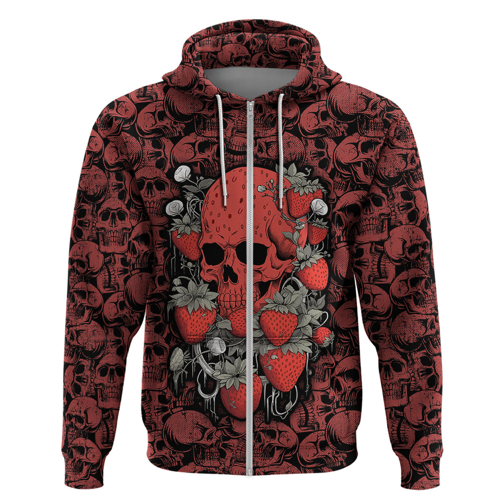 Skull pattern Hoodie I Love You Berry Much Skull pattern Hoodie I Love You Berry Much
