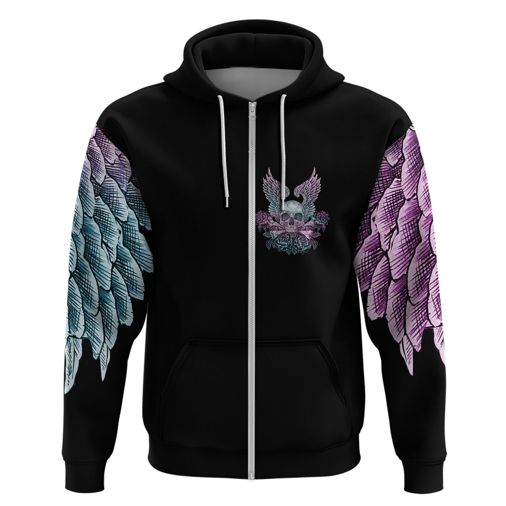 Skull Wings Roses - Zero Fuck Given Hoodie Skull Wings Roses - Zero Fuck Given Hoodie