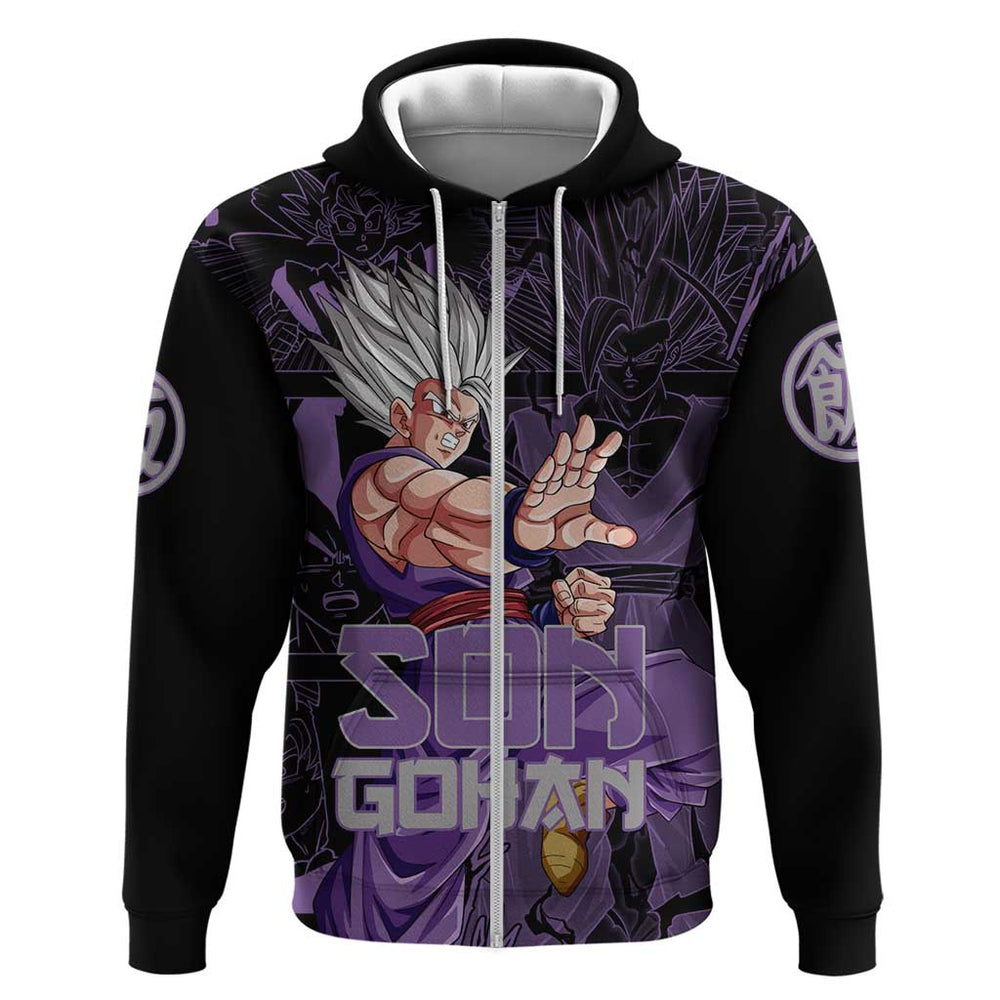 Son Gohan - Dragon Ball Hoodie Pattern Anime Mix Manga Style Son Gohan - Dragon Ball Hoodie Pattern Anime Mix Manga Style