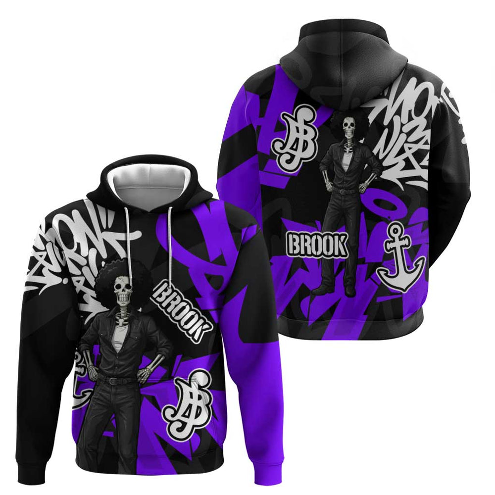 Brook One Piece Hoodie Graffiti Street Art Anime Collage Brook One Piece Hoodie Graffiti Street Art Anime Collage