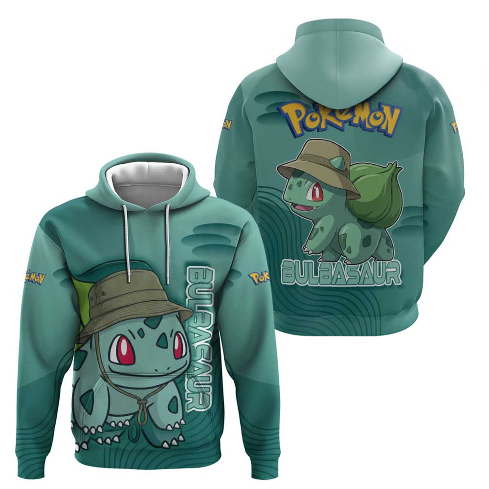 Bulbasaur Pok Hoodie Explorer Jungle Chibi Style Bulbasaur Pok Hoodie Explorer Jungle Chibi Style